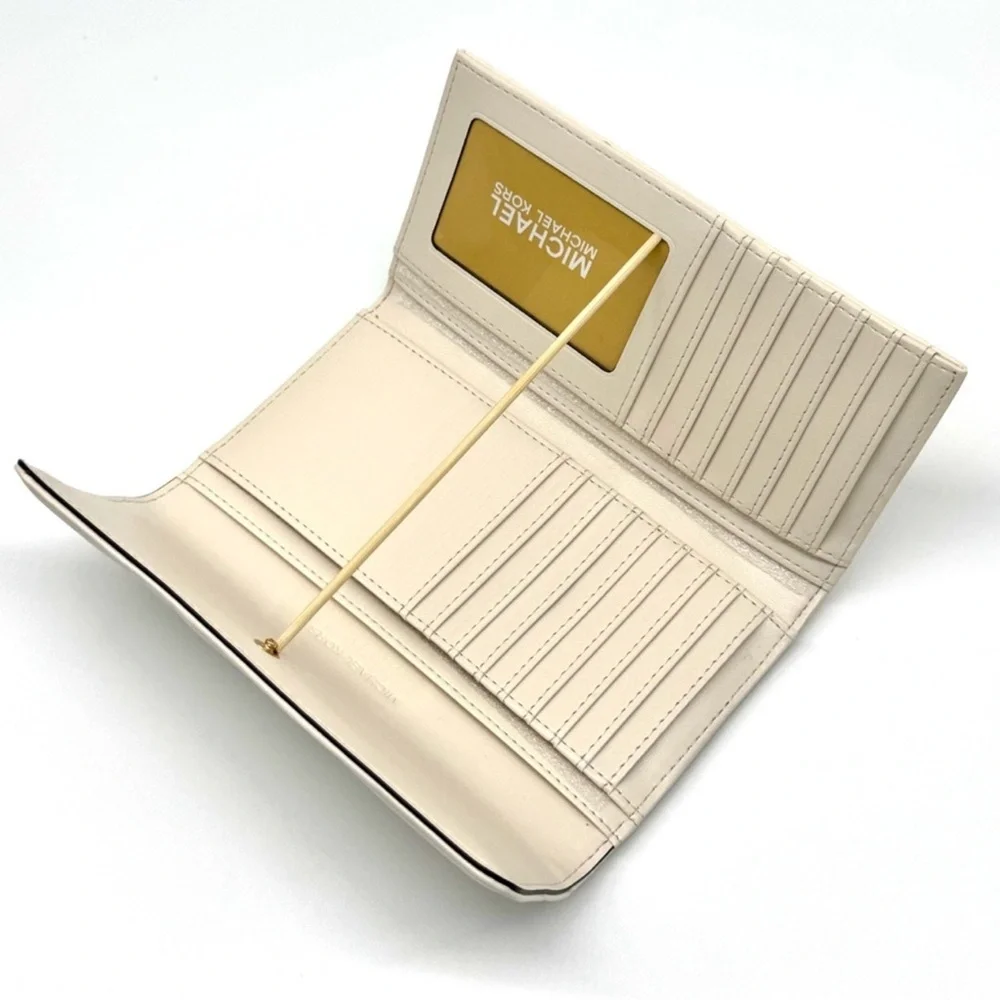 Michael Kors Large Quilted Trifold Wallet Light Cream